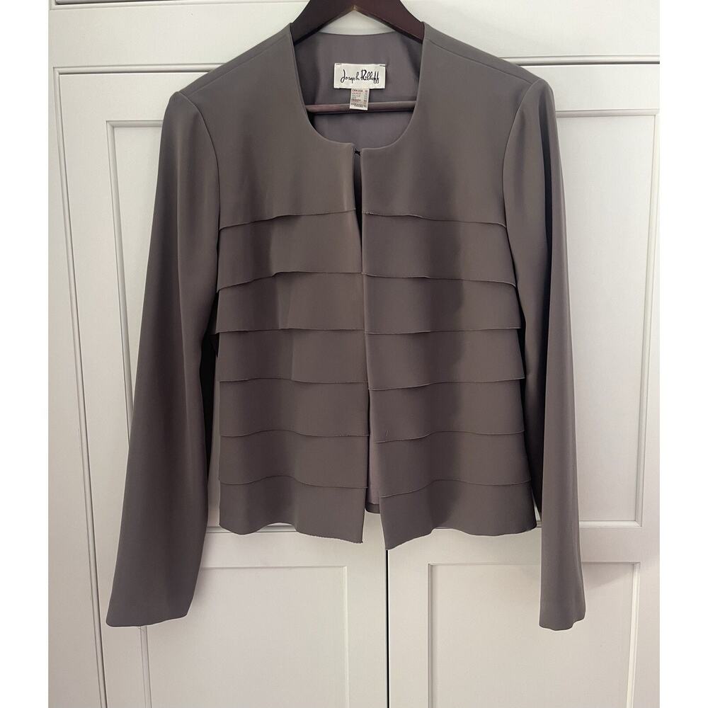 JOSEPH RIBKOFF Women’s Light Grey Cover Up Style Blazer Sz. 10 quiet luxury